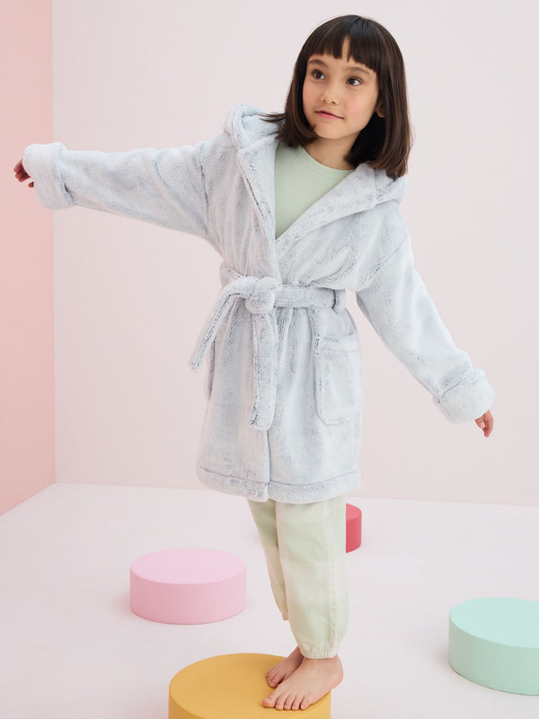 Grey Soft Touch Fleece Dressing Gown (9mths-16yrs)