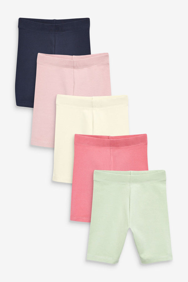 Multi 5 Pack Cotton Cycling Shorts (3mths-7yrs)