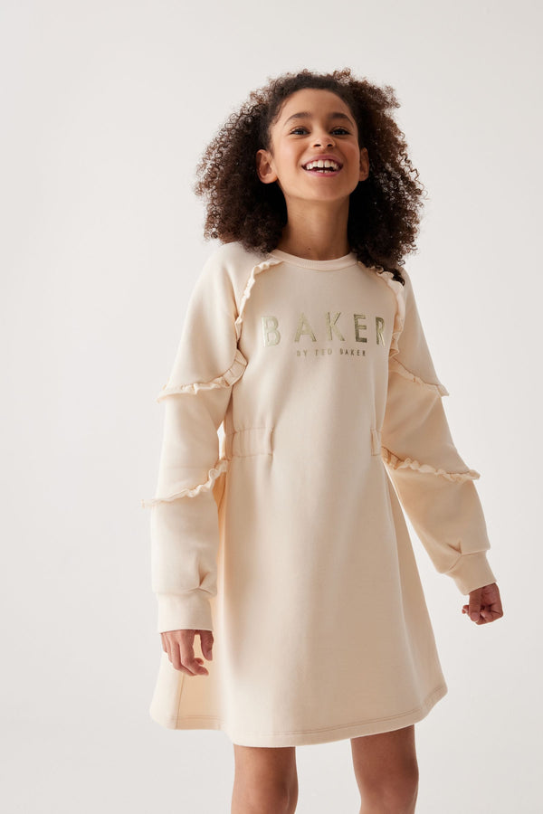 Cream Baker by Ted Baker Frilled Sweat Dress