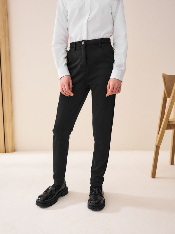 Black Senior High Waist Stretch School Trousers (9-18yrs)