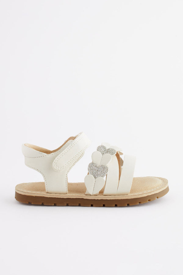 White Heart Sandals