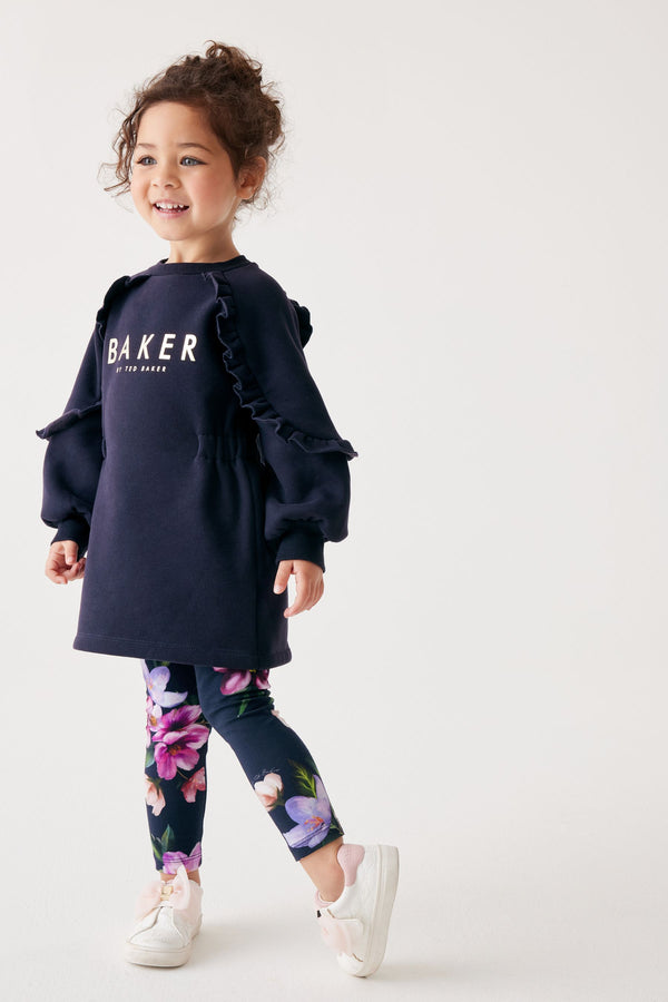 Navy Baker by Ted Baker Floral Legging and Longline Sweater Set