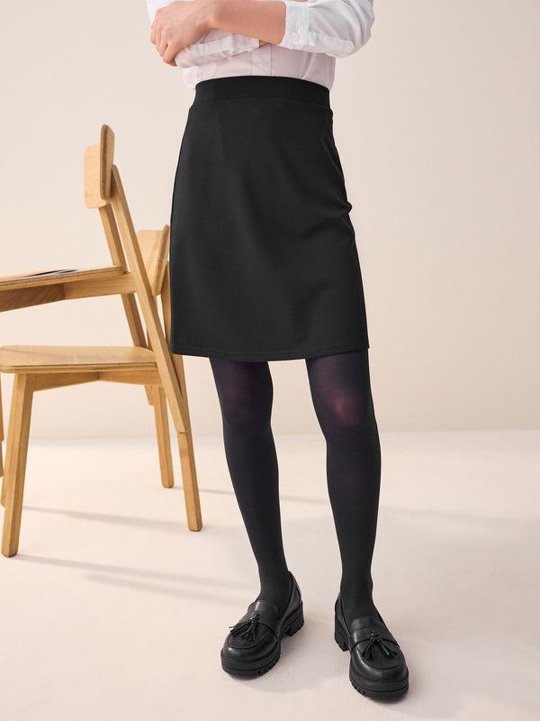 Black Senior Pull-On Stretch Jersey School Pencil Skirt (9-18yrs)