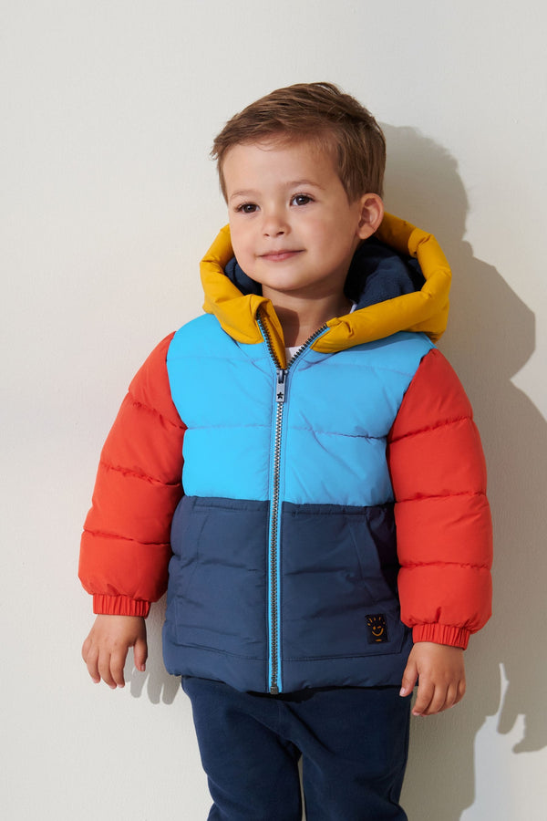 Blue Colourblock Padded Coat (3mths-7yrs)