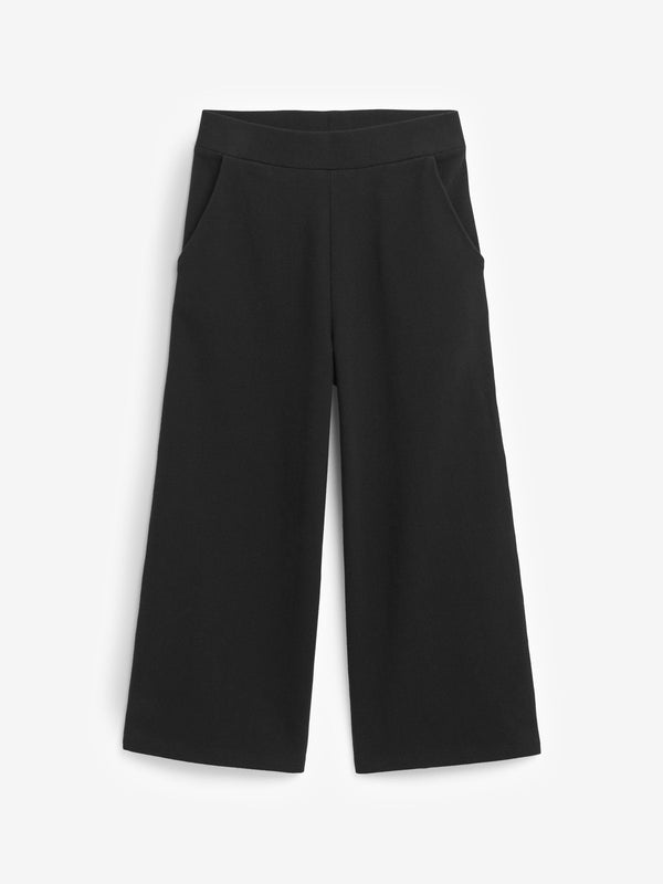 Black 1 Pack Wide Leg Jersey Trousers (3-16yrs)