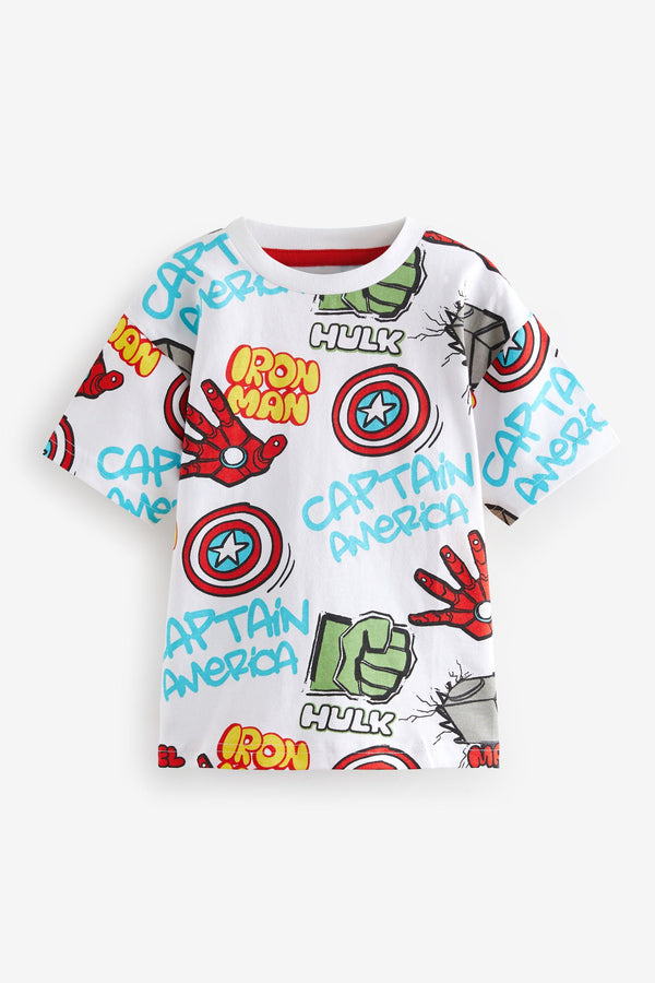 White Short Sleeve Marvel 100% Cotton T-Shirt (9mths-8yrs)