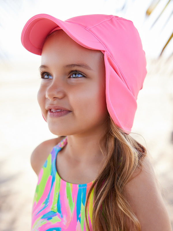Bright Pink Swim Legionnaire Hat (3mths-10yrs)