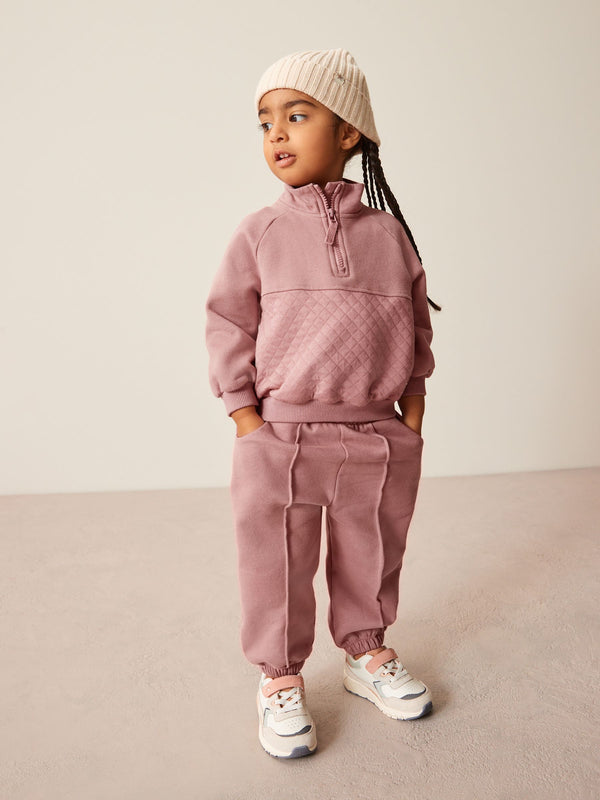 Pink Half Zip Sweatshirt and Joggers Set (3mths-7yrs)