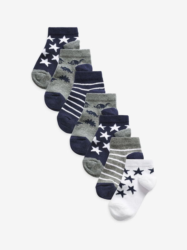 Blue Rich Trainers Socks 7 Pack