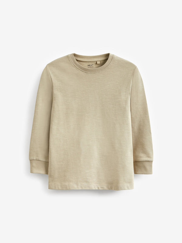 Stone Regular Fit Long Sleeve Cosy T-Shirt (3-16yrs)