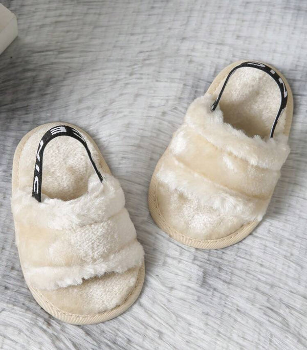 Faux fur sandal