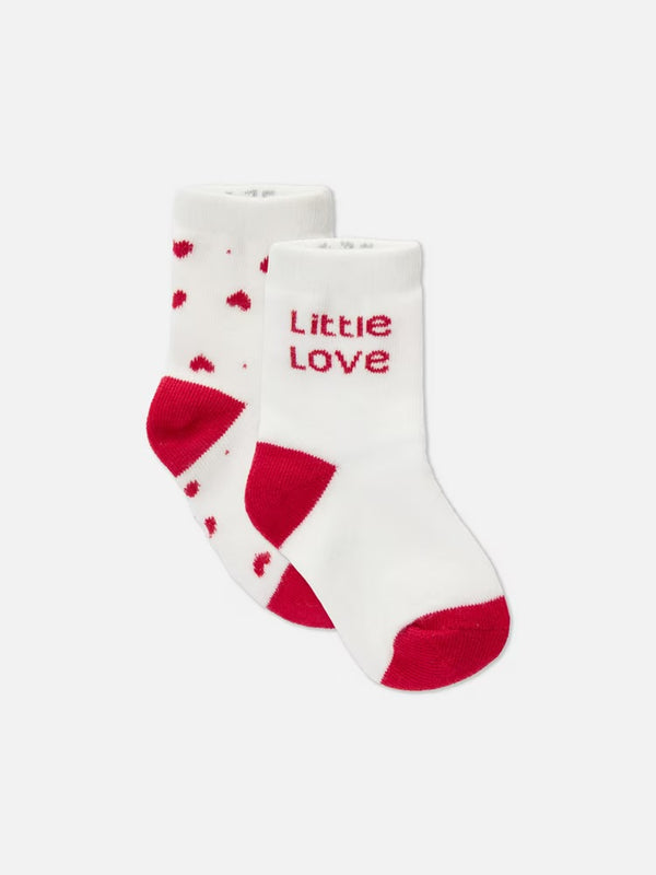 Primark hearts love 2 pk socks