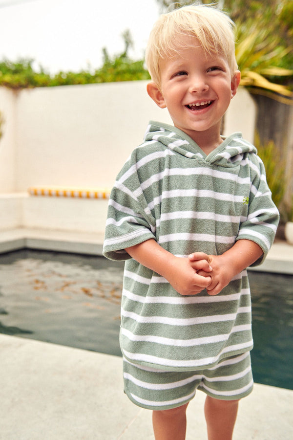 Green/White Hoodie and Short Towelling Set (3mths-7yrs)