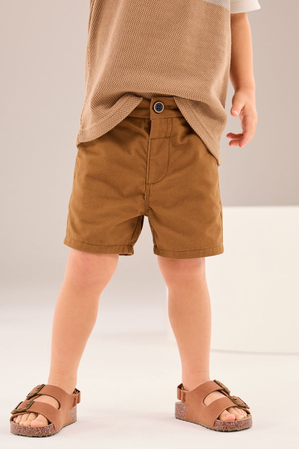 Tan Brown 100% Cotton Chinos Shorts (3mths-7yrs)