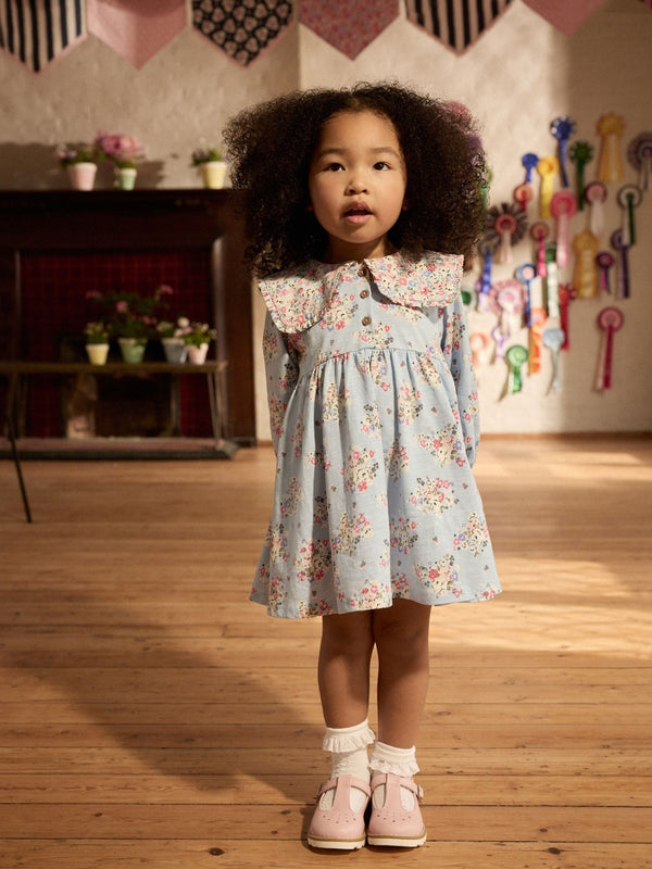 Blue Cath Kidston Collared 100% Cotton Dress (3mths-7yrs)