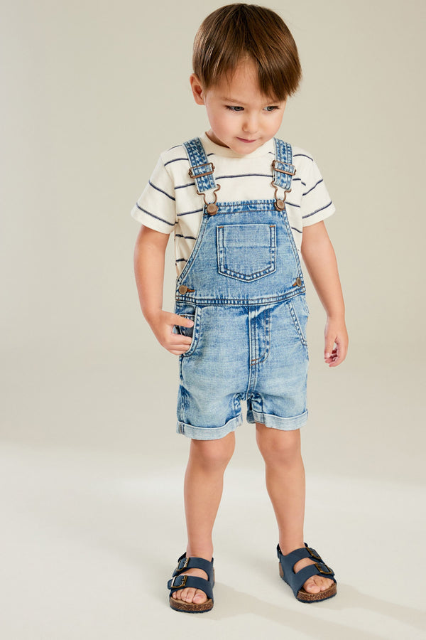 Light Wash 100% Cotton Denim Dungarees (3mths-7yrs)