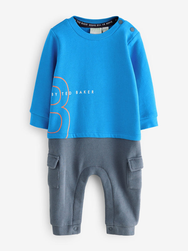 Baker by Ted Baker Blue Graphic Cargo Romper