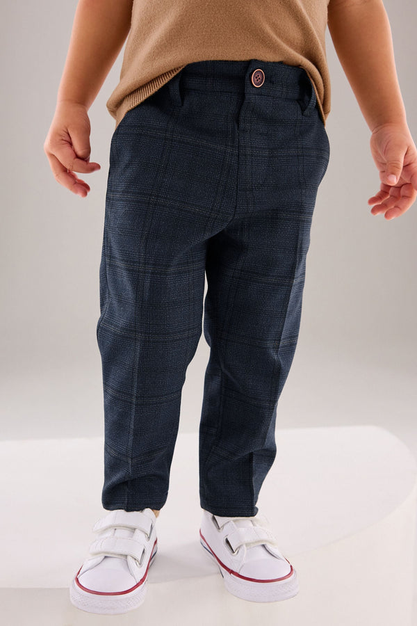 Navy Formal Check Trousers (3mths-7yrs)