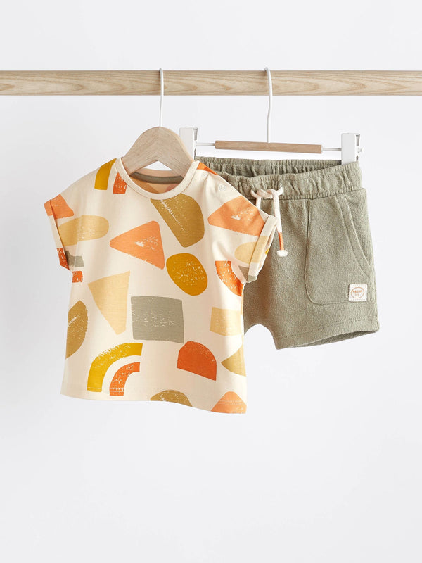 Multi Baby 100% Cotton T-Shirt And Shorts 2 Piece Set