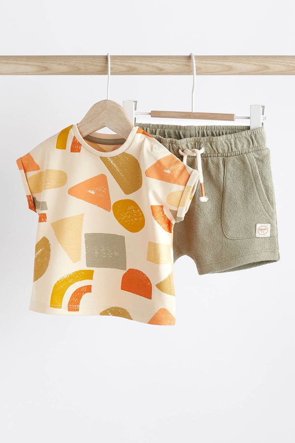 Multi Baby T-Shirt And Shorts 2 Piece Set