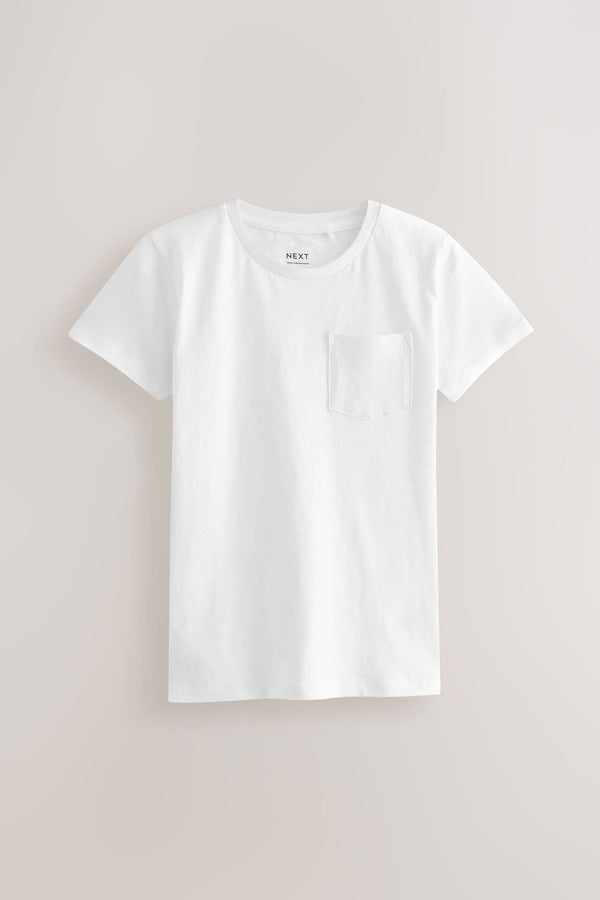 White 100% Cotton Short Sleeve Plain T-Shirt (3mths-7yrs)