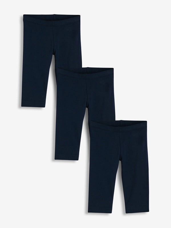 Navy Blue 3 Pack Cropped Leggings (3-16yrs)
