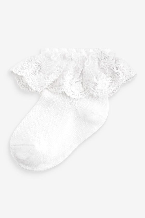 White Occasion Lace Socks 1 Pack (0mths-2yrs)