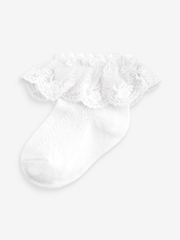 White Occasion Lace Socks 1 Pack (0mths-2yrs)