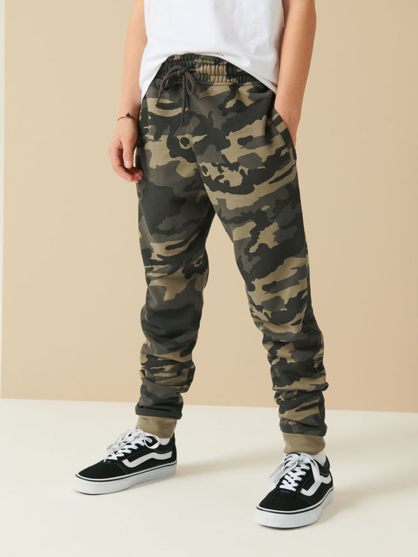 Green Camouflage Slim Fit Joggers (3-16yrs)