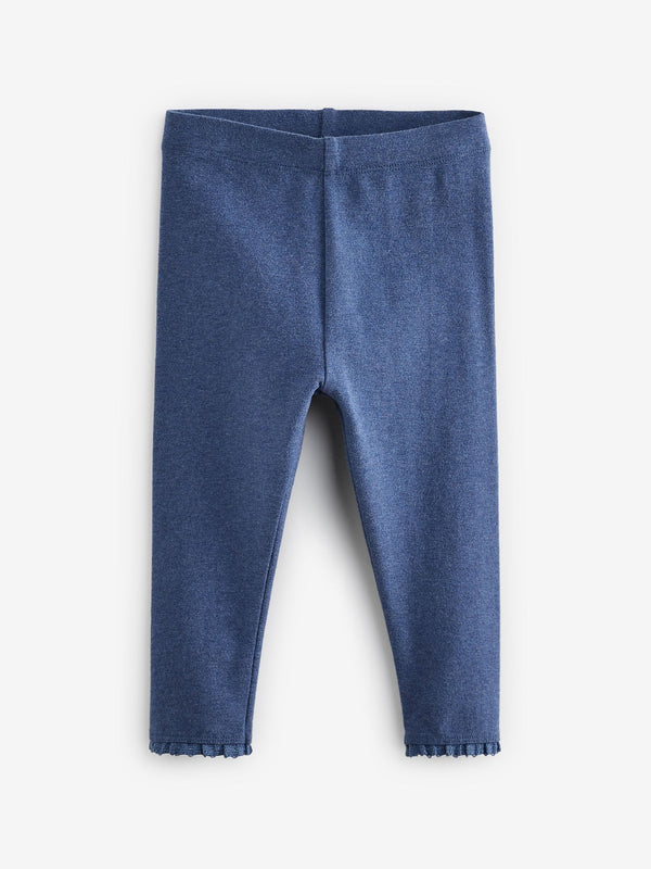 Blue Denim Lace Trim Leggings (3mths-7yrs)