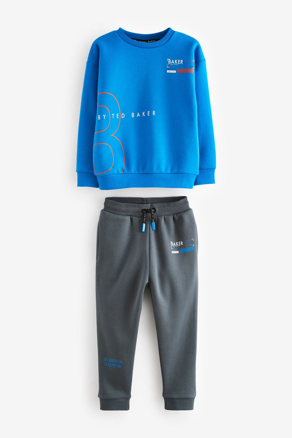 Baker by Ted Baker Blue Graphic Sweater and Joggers Set