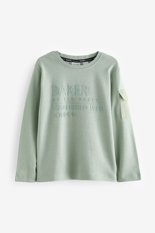 Baker by Ted Baker 100% Cotton Heavyweight Long Sleeve T-Shirt