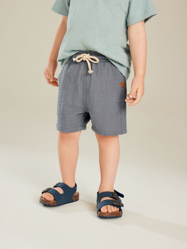 Blue Soft Textured Pull On Shorts (3mths-7yrs)