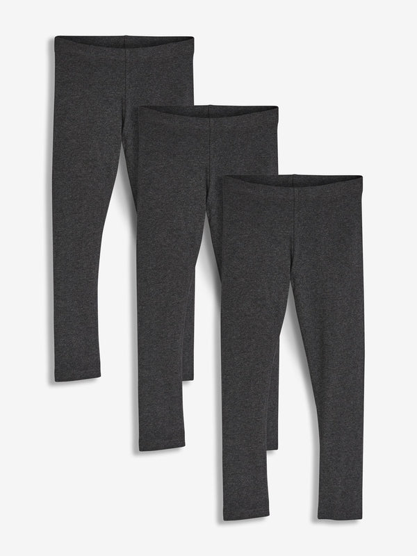 Charcoal Grey Regular Fit Leggings 3 Pack (3-16yrs)