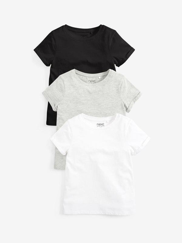 Black/White 3 Pack T-Shirts (3-16yrs)