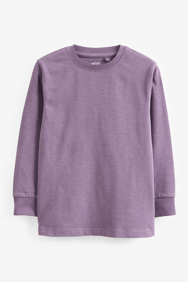 Purple 100% Cotton Long Sleeve Cosy T-Shirt (3-16yrs)