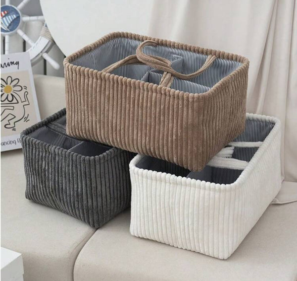 Quilted velvet diaper organizer