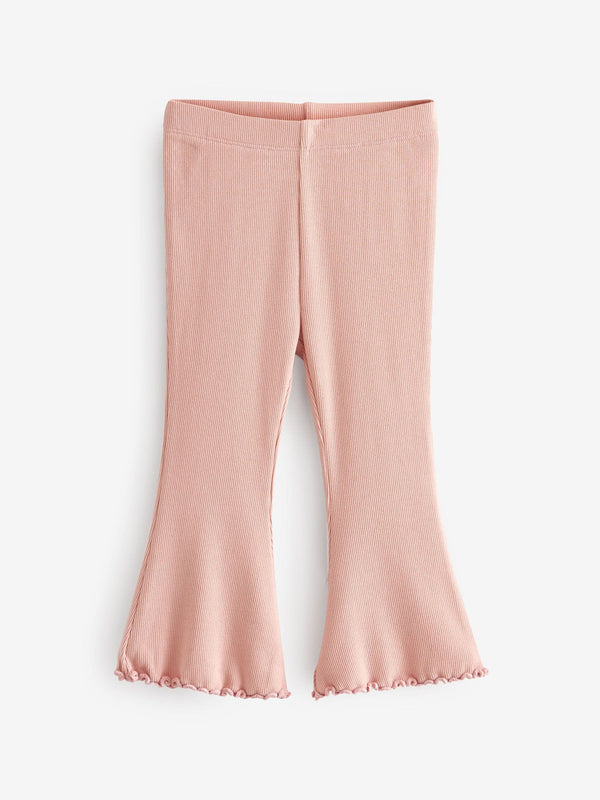 Pale Pink Rib Flare Leggings (3mths-7yrs)