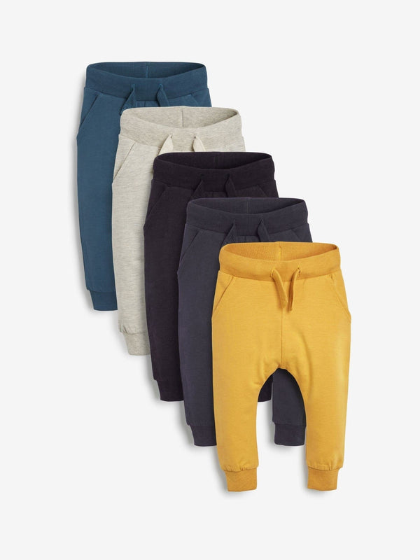 Blue/Black/Yellow Joggers 5 Pack (3mths-7yrs)