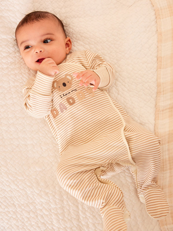 Daddy Neutral 100% Cotton Family Sleepsuit (0-18mths)