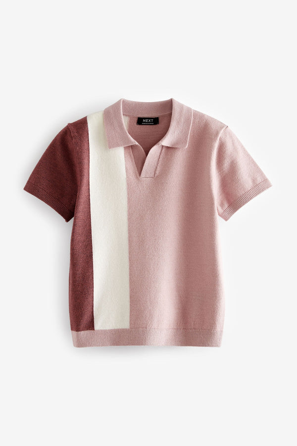 Pink Stripe Short Sleeved Polo Shirt (3mths-7yrs)