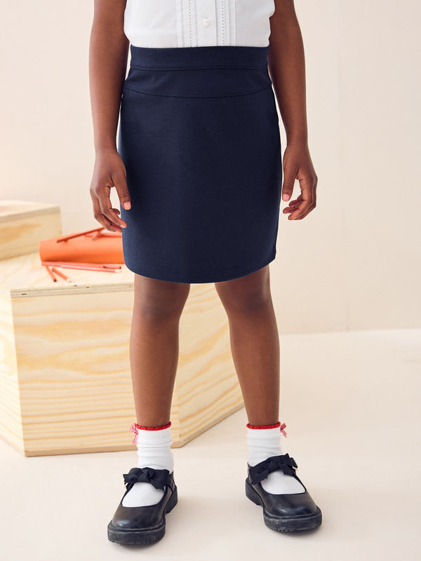 Navy Blue Pull-On Jersey Stretch School Pencil Skirt (3-18yrs)