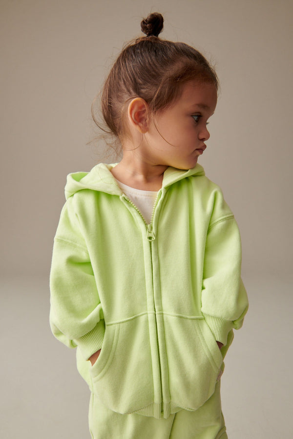 Lime Green Zip Through Hoodie (3mths-7yrs)