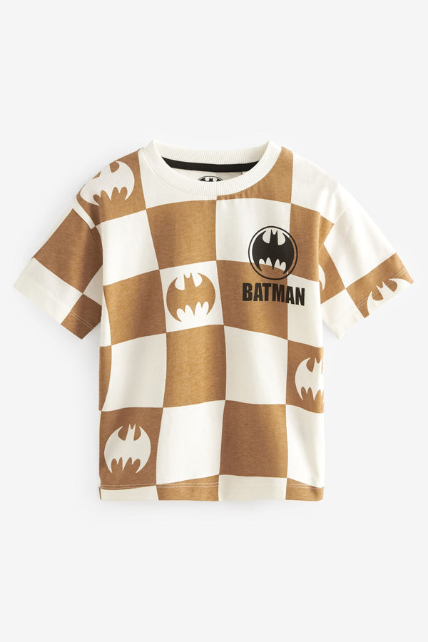 Tan Brown Short Sleeve Batman 100% Cotton T-Shirt (3mths-8yrs)