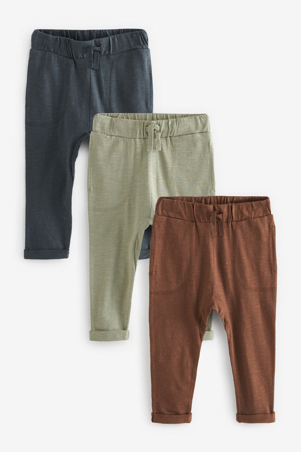 Sage Green Lightweight Joggers 3 Pack (3mths-7yrs)