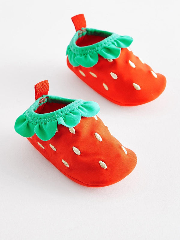 Red Strawberry Character Swim Sock Baby Shoes (0-24mths)