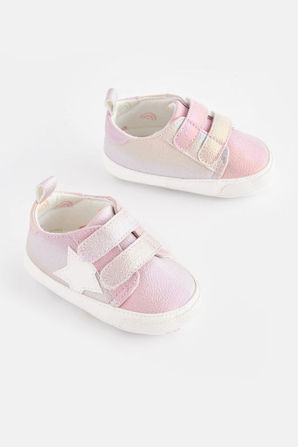 Multi Rainbow Two Strap Baby Trainers(immediate)