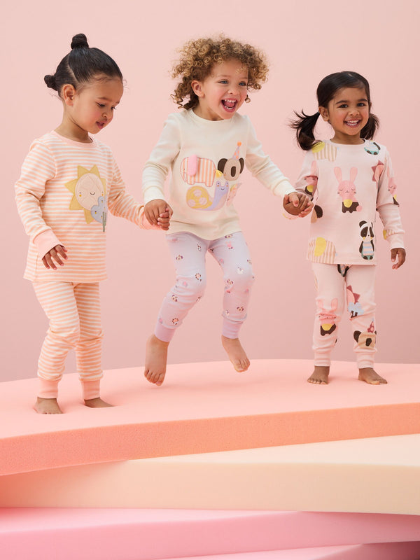 Pastel Character Long Sleeve Snuggle Pyjamas 3 Pack (9mths-12yrs)