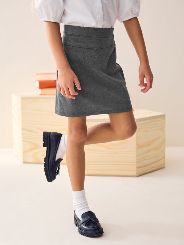 Grey Pull-On Jersey Stretch School Pencil Skirt (3-18yrs)