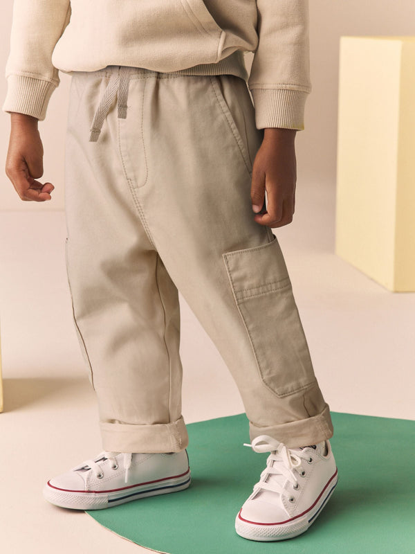 Neutral Cream Side Pocket Pull On Trousers (3mths-7yrs)